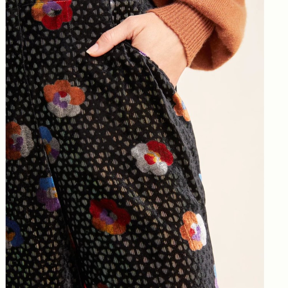 NWT anthropologie pasquette velvet wide-leg pants - Picture 3 of 14